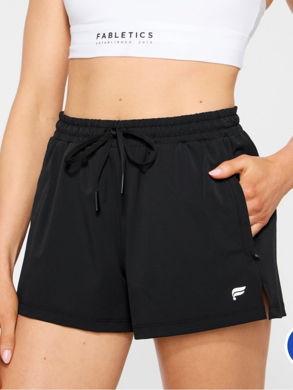 Fabletics All Day Short High Rise Athletic Black 3” NWT